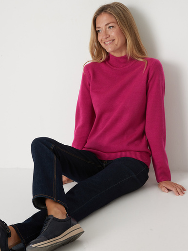Pull col montant manches longues