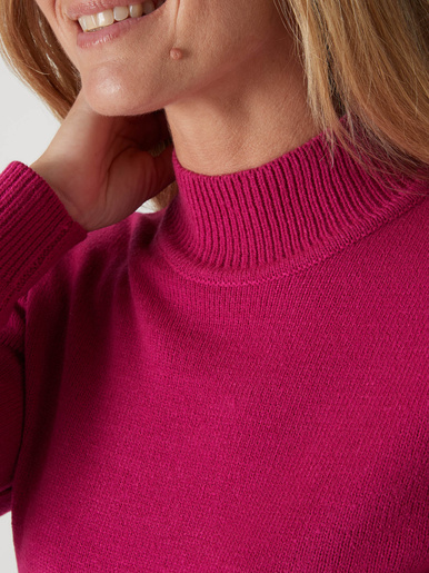 Pull col montant manches longues