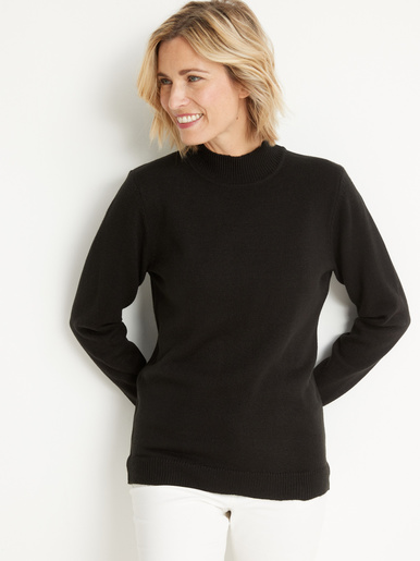 Pull col montant manches longues - Daxon - Noir