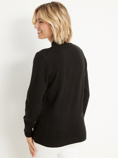 Pull col montant manches longues