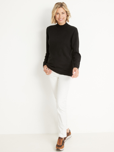 Pull col montant manches longues