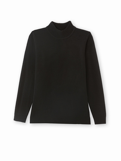 Pull col montant manches longues