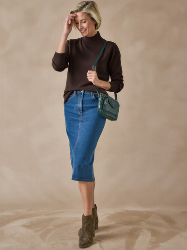 Pull col montant manches longues