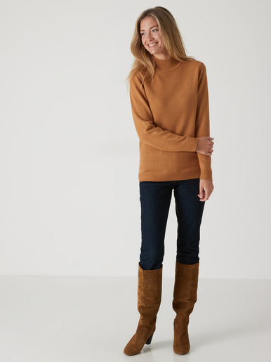 Pull col montant manches longues