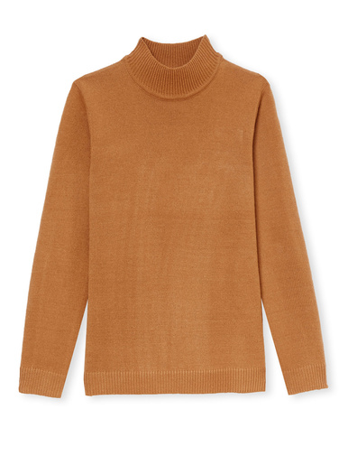 Pull col montant manches longues