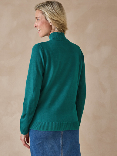 Pull col montant manches longues