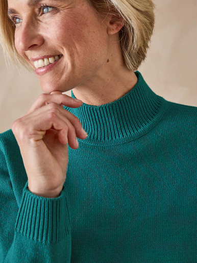 Pull col montant manches longues