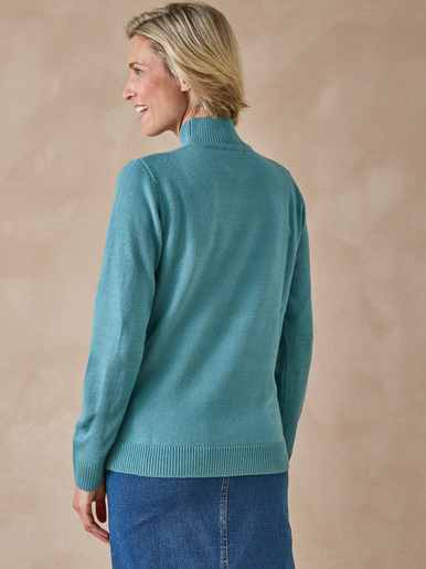 Pull col montant manches longues