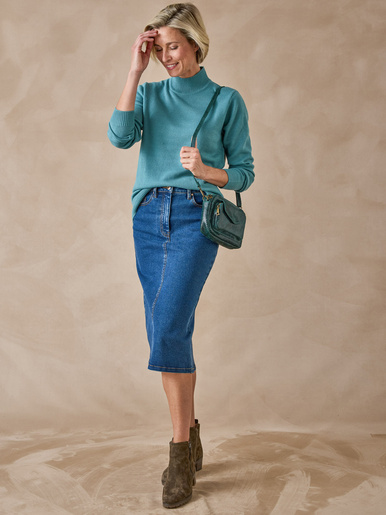 Pull col montant manches longues