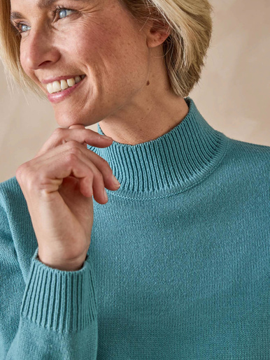 Pull col montant manches longues