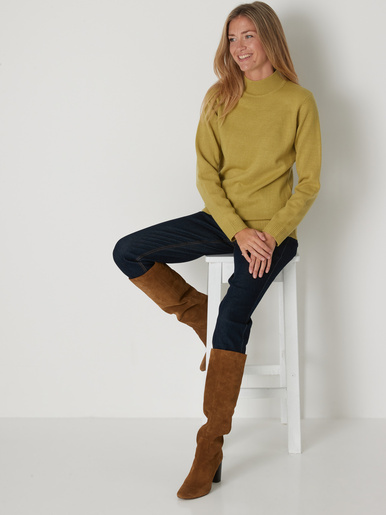 Pull col montant manches longues