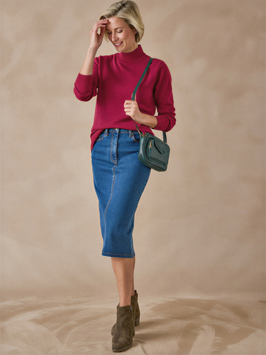 Pull col montant manches longues