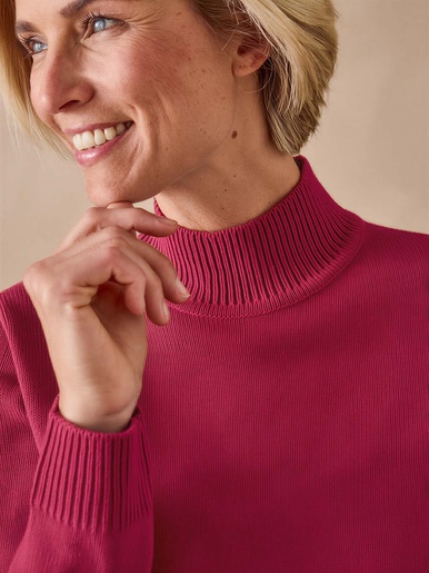 Pull col montant manches longues