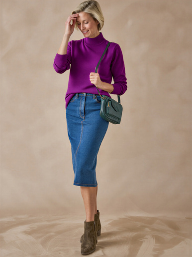 Pull col montant manches longues