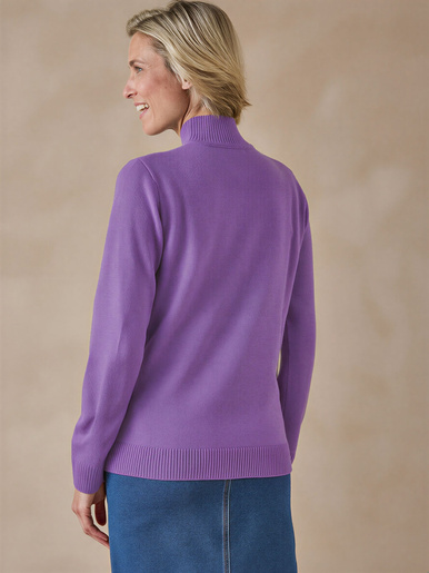 Pull col montant manches longues