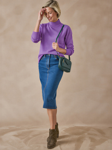 Pull col montant manches longues