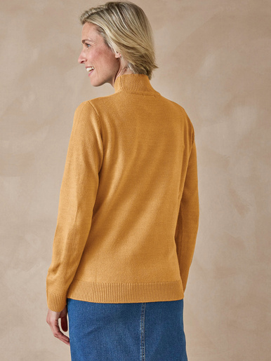 Pull col montant manches longues