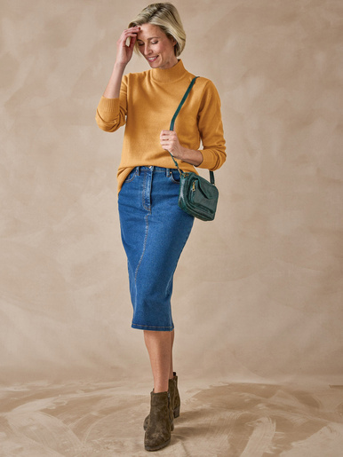 Pull col montant manches longues