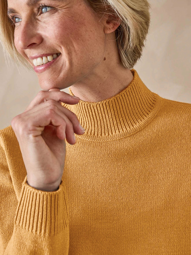 Pull col montant manches longues