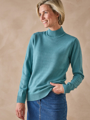 Pull col montant manches longues