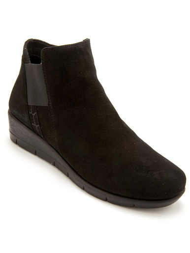 Boots zippées et élastiquées cuir - Pédiconfort - Noir