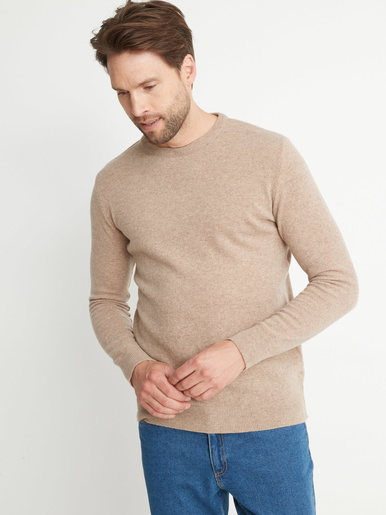 Pull encolure ronde 100% acrylique -  - Taupe