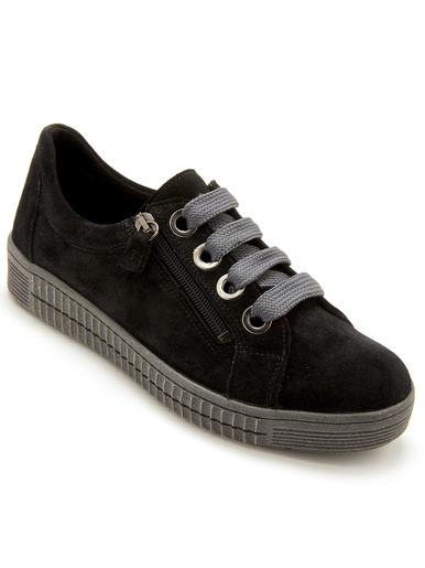 Derbies cuir velours avec zip et lacets