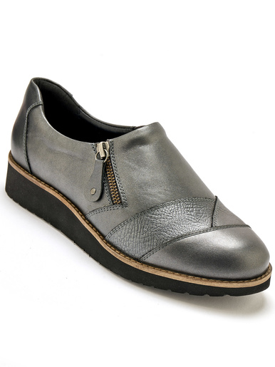 Sans-gêne cuir zippés et élastiqués - Pédiconfort - Gris