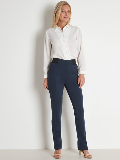 Pantalon élastiqué en maille milano