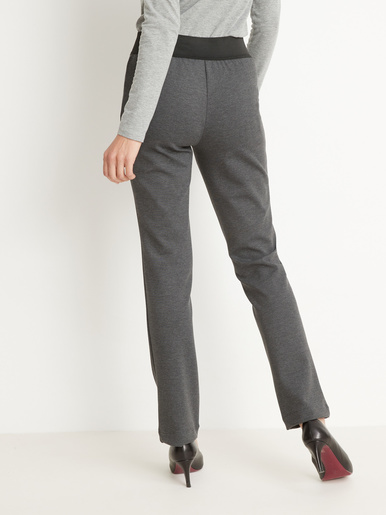 Pantalon élastiqué en maille milano