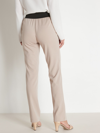 Pantalon élastiqué en maille milano