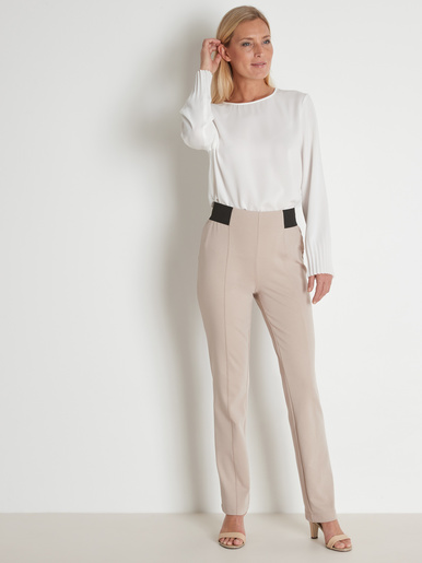 Pantalon élastiqué en maille milano
