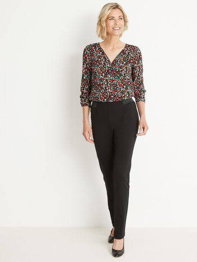Pantalon élastiqué en maille milano