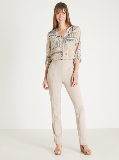 Pantalon élastiqué en maille milano