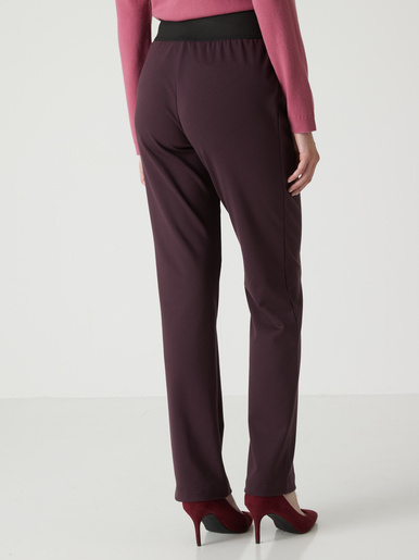 Pantalon élastiqué en maille milano