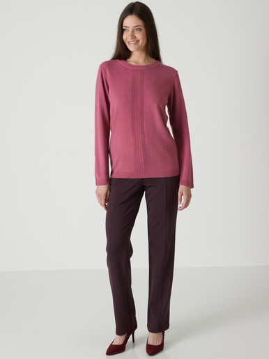 Pantalon élastiqué en maille milano