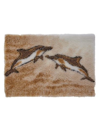 Tapis de bain dauphins - Carré d'azur - Beige