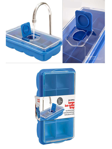 Bac à glacons géant avec couvercle - Astucéo - Bleu