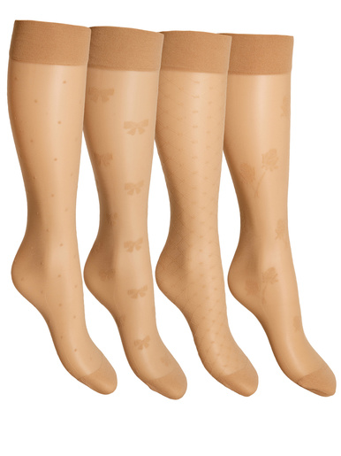 Lot de 4 paires de mi-bas fantaisie