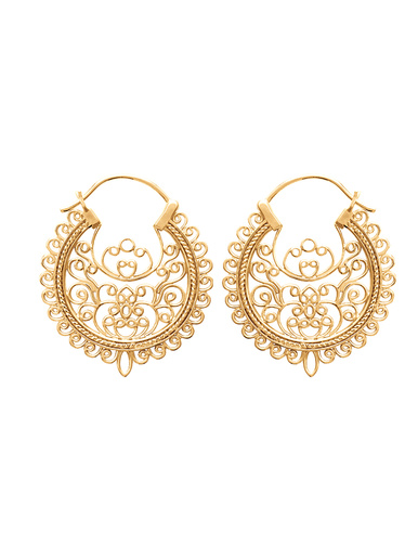 Boucles d'oreilles arabesques plaqué or - Balsamik - Plaque or