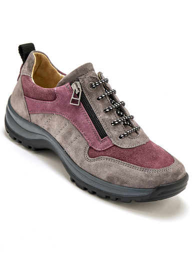 Chaussures de randonnée à lacets et zip - Pédiconfort - Gris/rose