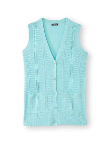Gilet sans manches point ajouré