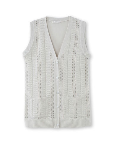 Gilet sans manches point ajouré