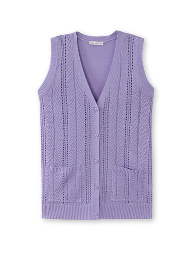 Gilet sans manches point ajouré