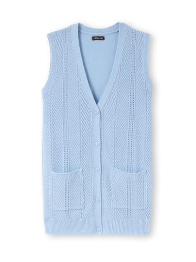 Gilet sans manches point ajouré