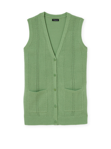 Gilet sans manches point ajouré