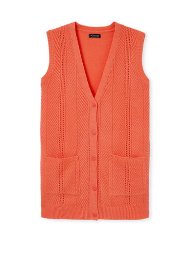 Gilet sans manches point ajouré