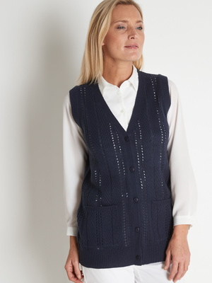 Gilet sans manches point ajouré