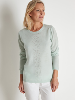 Pull encolure ronde maille ajourée