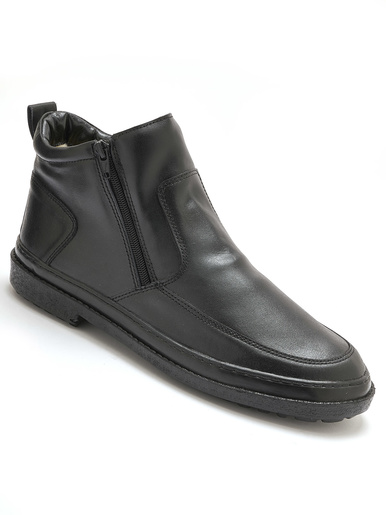 Boots 2 zips fourrées ultra souples - Honcelac - Noir